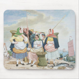 Fischmarkt durch das Meer, c.1860 (Öl auf Mousepad