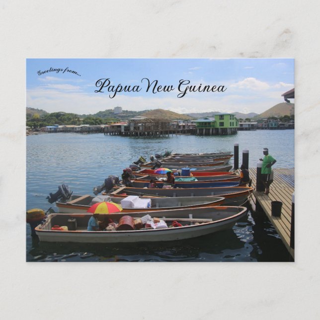 Fischmarkt Papua - Neuer Guinea Postkarte (Vorderseite)