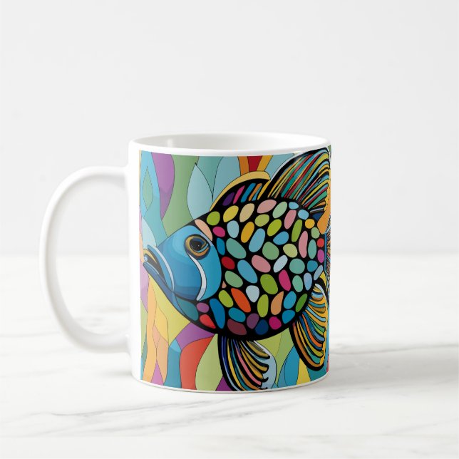 Fischmosaik Kaffeetasse (Links)