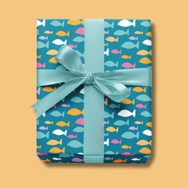Fischmuster für Kinder Geschenkpapier (Kids fish wrapping paper perfect for birthdays, baby showers and new baby.)