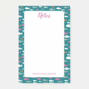 Fischmuster für To-Do-Notizen Post-it Klebezettel