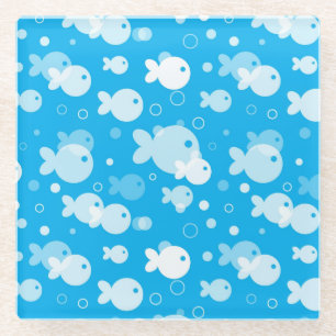 Fischmuster Glasuntersetzer