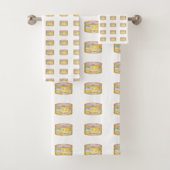 Fischmuster in Dosen mit Lachs Badhandtuch Set (Insitu)