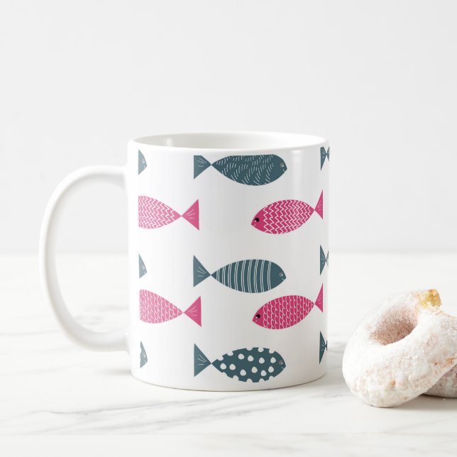 Fischmuster Kaffeetasse (Mit Donut)