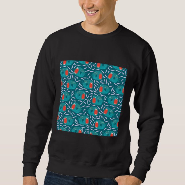 Fischmuster lang sweatshirt (Vorderseite)