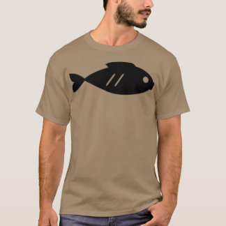 Fischmuster schwarz-weiß T-Shirt