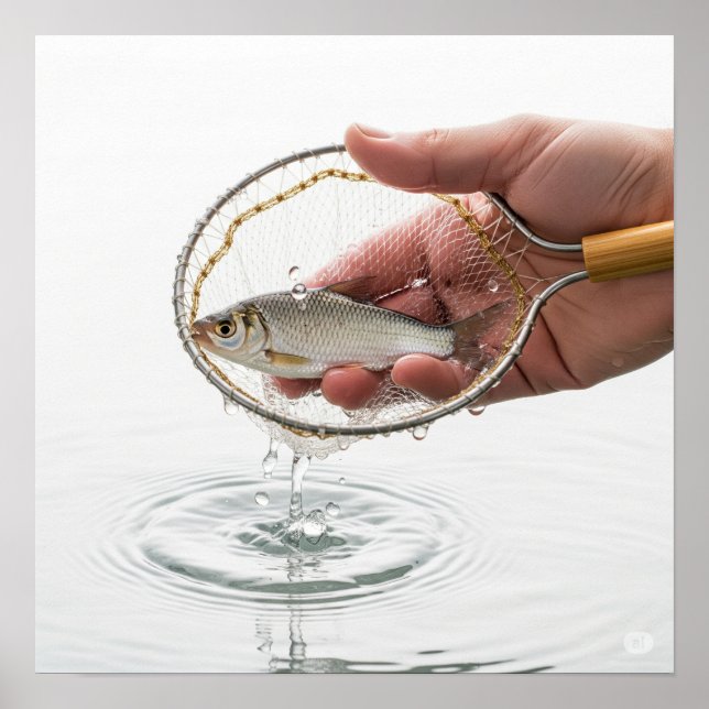 Fischnetz Grafik Poster (Vorne)