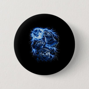 Fischotter heult zum Mond Vintage 90er Retro Bootl Button
