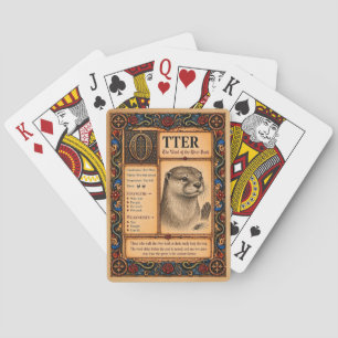 Fischotter, mittelalterliche Bestiarien-Kunst Spielkarten