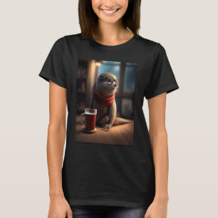 Fischotter Nerd Fischotter trinkt Kaffee 1 T-Shirt