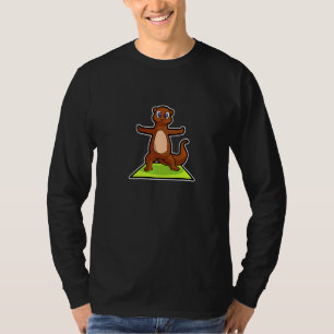 Fischotter Yoga-Übungen Sport Gymnastik Ohm Herzsc T-Shirt