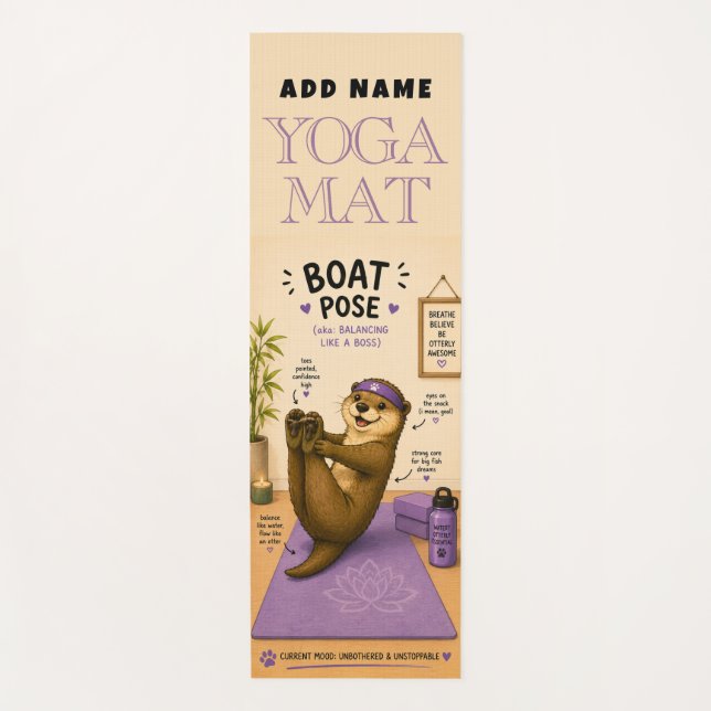 Fischotterentspannende Boote-Pose Dunkle-Lila-Yoga Yogamatte (Vorderseite)
