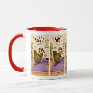 Fischotterentspannung im Bootpose, Dunkles Lila Tasse