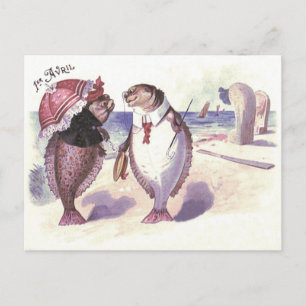 Fischpaar Strand Meer Ozean Postkarte