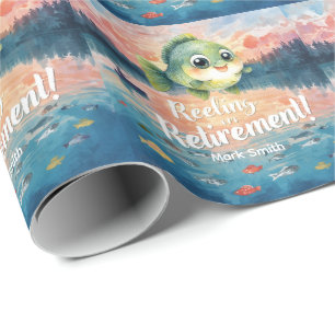 Fischresignation im Party des Ruhestands Geschenkpapier
