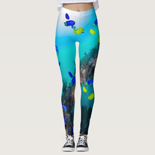 Fischriff-Collage Leggings (Vorderseite)