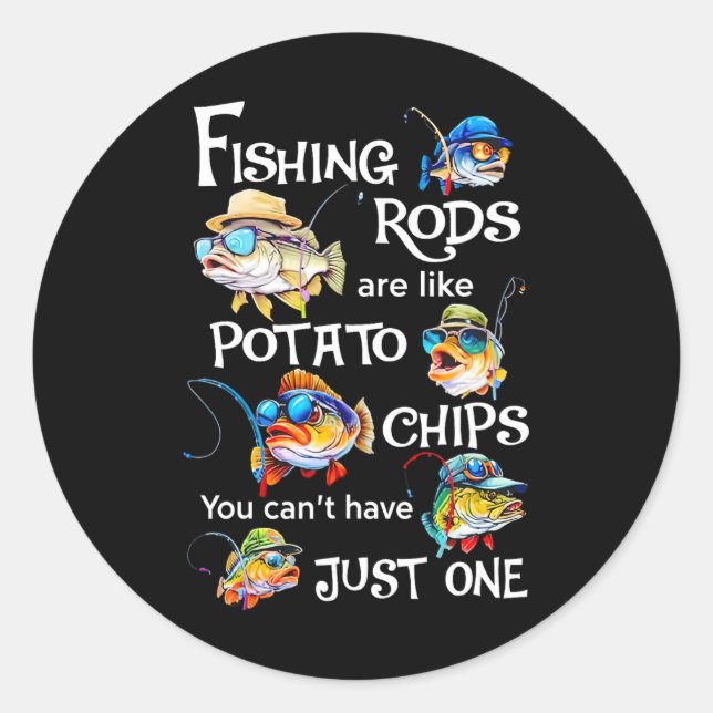 Fischrogen sind wie Kartoffelchips, die man nicht  Runder Aufkleber (Vorderseite)