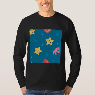 Fischschlauch-Schwamm-Vektor-Muster T-Shirt