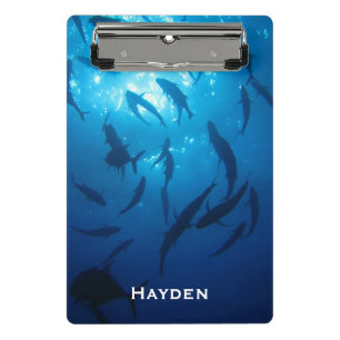 Fischschott und Sonnenlicht unter dem Meer Persona Mini Klemmbrett