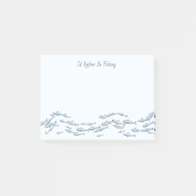 Fischschule 4 x 3 post-it klebezettel (Vorderseite)