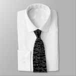 Fischschule - 50pc Grau auf schwarz Krawatte