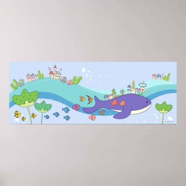 Fischschule in der Unterwasserstadt Poster (Vorne)