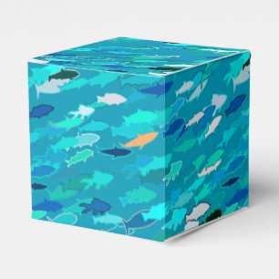 Fischschule, Türkis, Blau und Aqua Geschenkschachtel