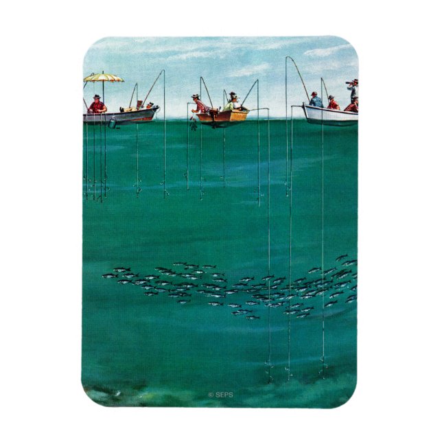 Fischschule unter den Linien von Thornton Utz Magnet (Vertikal)