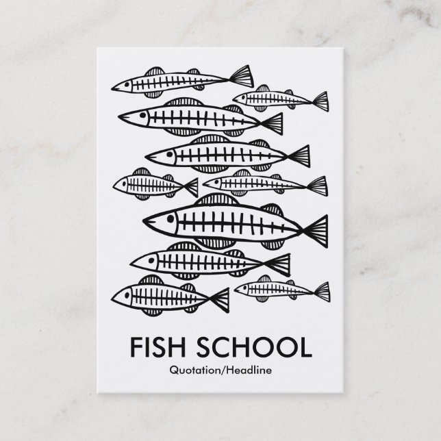 Fischschule - Weiß Visitenkarte (Vorderseite)