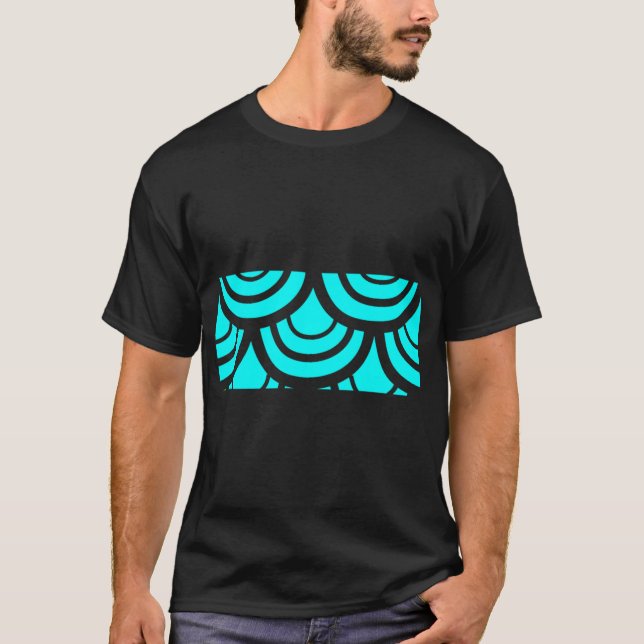 Fischschuppenmuster - Aqua T-Shirt (Vorderseite)