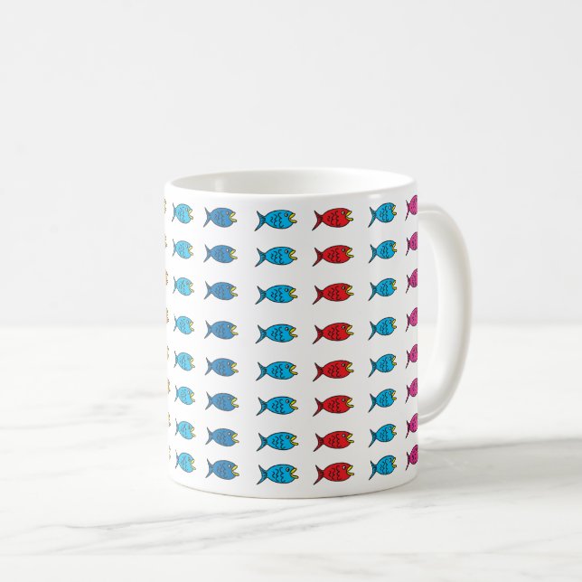 Fischschwarm-Tasse Kaffeetasse (VorderseiteRechts)