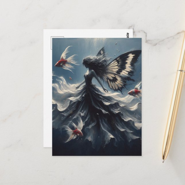 Fischschwärme Postkarte (Vorderseite/Rückseite Beispiel)