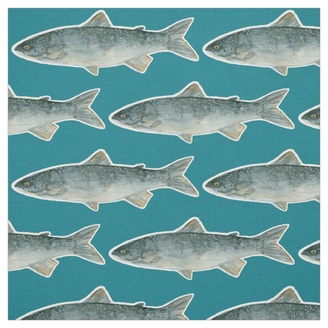 Fischsee Dunkeltürkisfarbenes blaues Wasser Stoff (Muster)