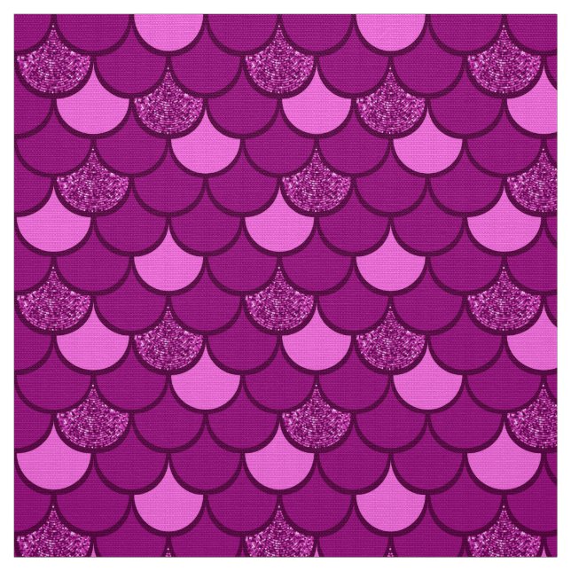 Fischskala aus Burgund mit Glitzer-Effekt Stoff (Muster)