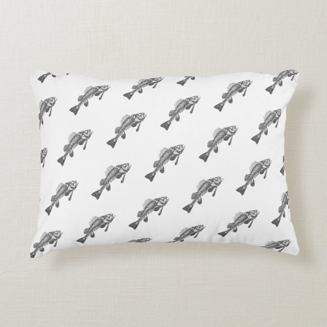 Fischskelett Dekokissen (Vorderseite)