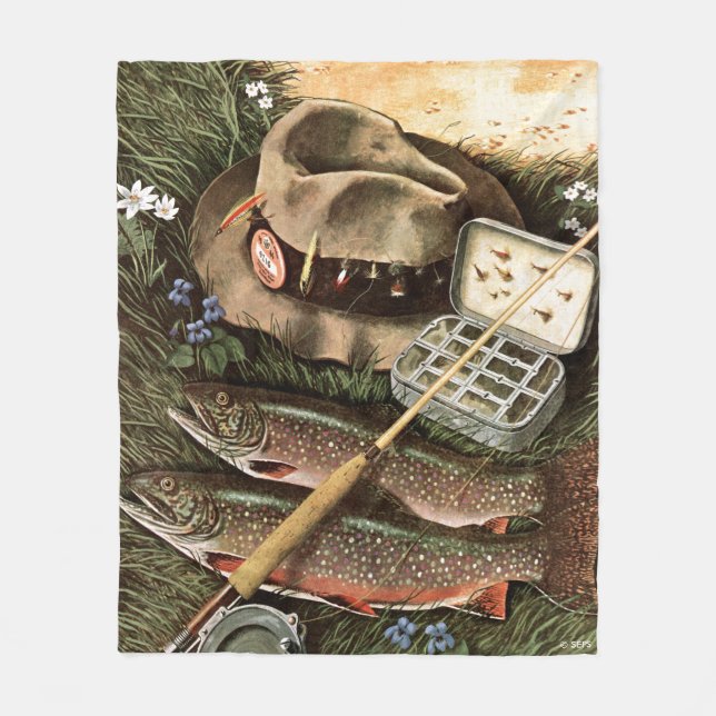 Fischstilleben Fleecedecke (Vorderseite)