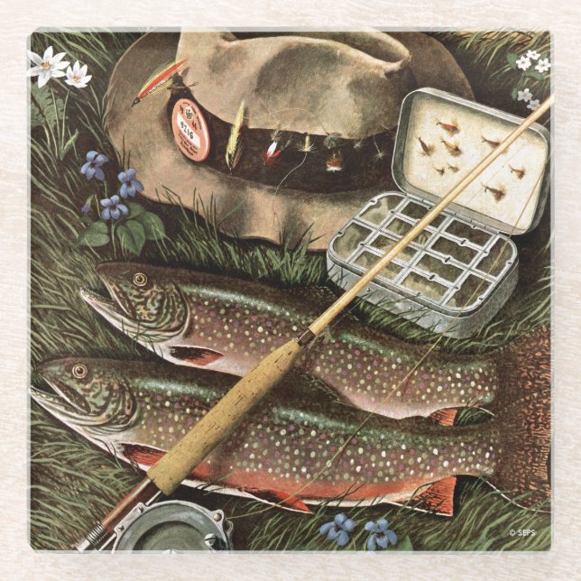 Fischstilleben Glasuntersetzer (Vorderseite)