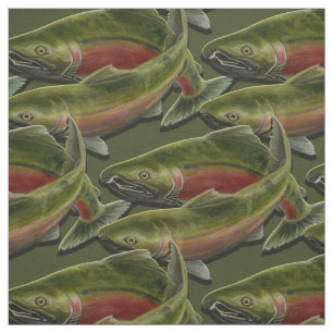 Fischstoffe, Coho Lachs, Fischmuster Stoff
