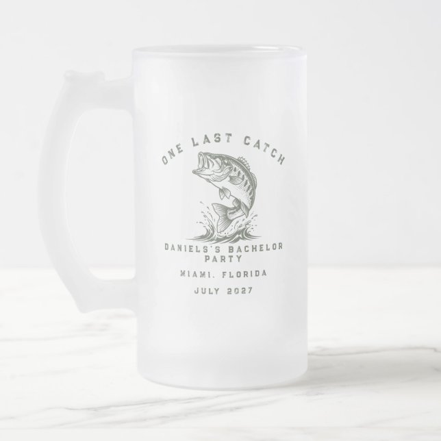 Fischthemen-Angebot für maßgeschneiderte Junggesel Mattglas Bierglas (Links)