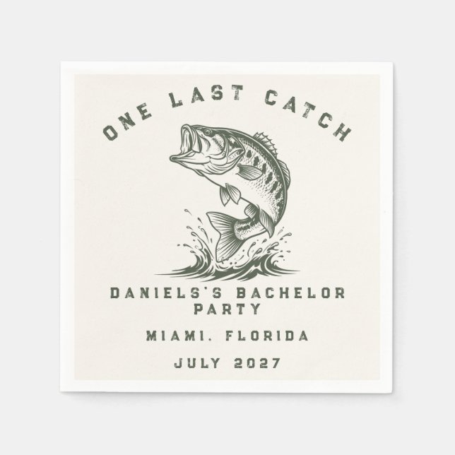 Fischthemen-Angebot für maßgeschneiderte Junggesel Serviette (Vorderseite)