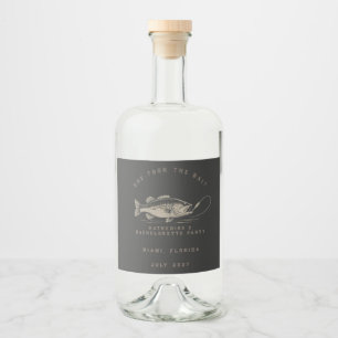Fischthemen-angepasste Angelausflug-Junggesellinne Alkoholflaschenetikett