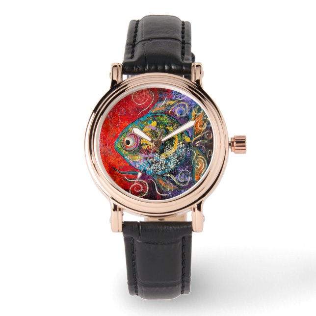 Fischuhr Armbanduhr (Vorderseite)
