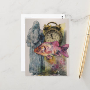 Fischuhr Postkarte