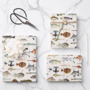 Fischverpackungspapier, Angelgeschenkverpackung Geschenkpapier Set