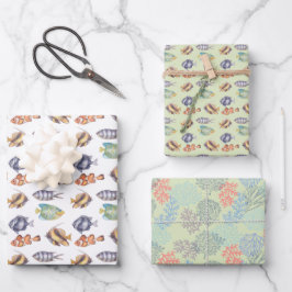 Fischverpackungspapier, nautisches Geschenkpapier Set