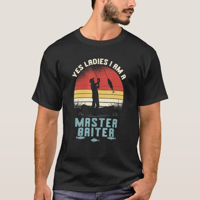 Fischwitz Ich bin ein Meister-Köder Angler Retro  T-Shirt (Vorderseite)