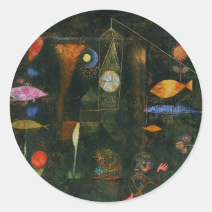 Fischzauber - Paul Klee Runder Aufkleber