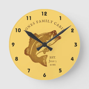 Fischzucht Runde Wanduhr