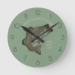 Fischzuchtkabine Runde Wanduhr