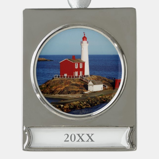 Fisgard Leuchtturm Banner-Ornament Silber (Vorderseite)